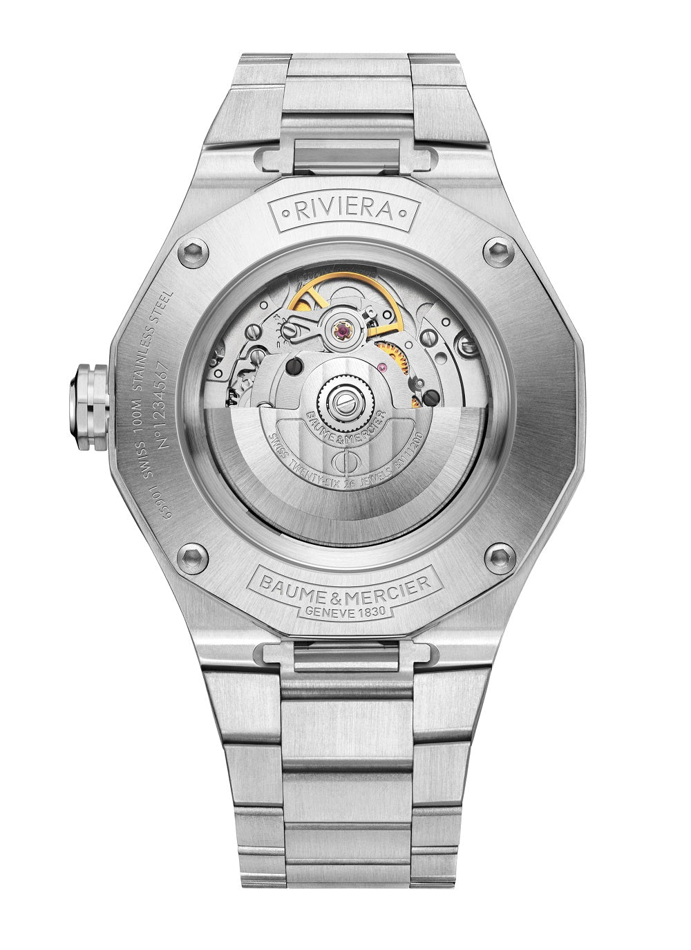 Baume & Mercier 42mm Riviera Dodecagonal Black Date Dial Stainless Steel Watch