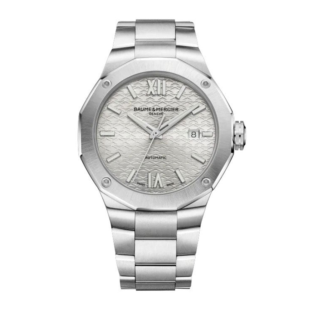 Baume & Mercier 42mm Riviera Dodecagonal Date Window Stainless Steel Watch