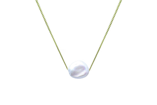 9ct Yellow Gold 11mm Keshi Culture Pearl Necklace
