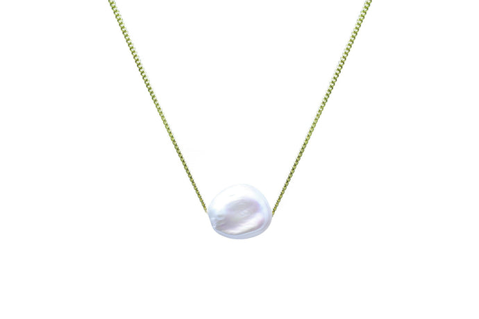 9ct Yellow Gold 11mm Keshi Culture Pearl Necklace