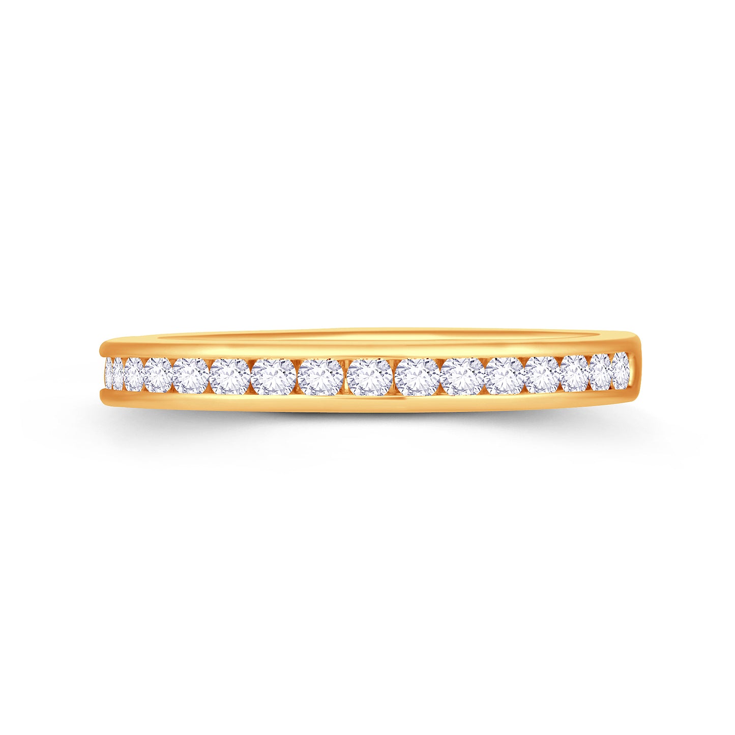 18ct Yellow Gold Brilliant Round Channel Set 2.5mm Diamond Ring 0.25ct Media 1 of 3