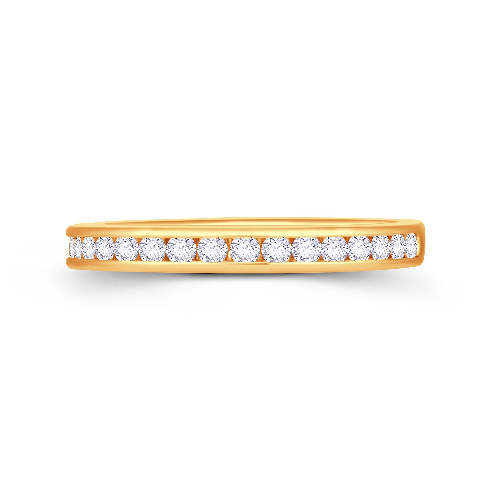 18ct Yellow Gold Brilliant Round Channel Set 2.5mm Diamond Ring 0.25ct Media 1 of 3