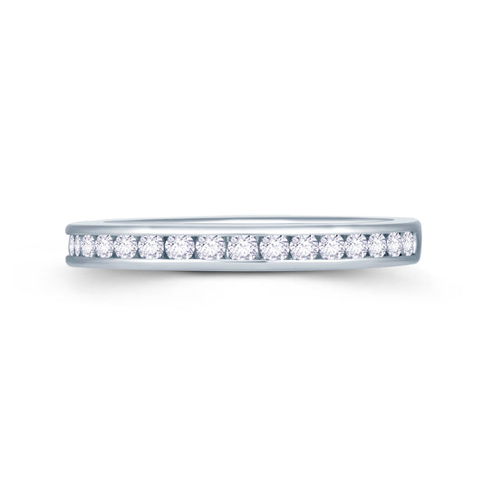 18ct White Gold Brilliant Round Channel Set 2.5mm Diamond Ring 0.25ct Media 1 of 3