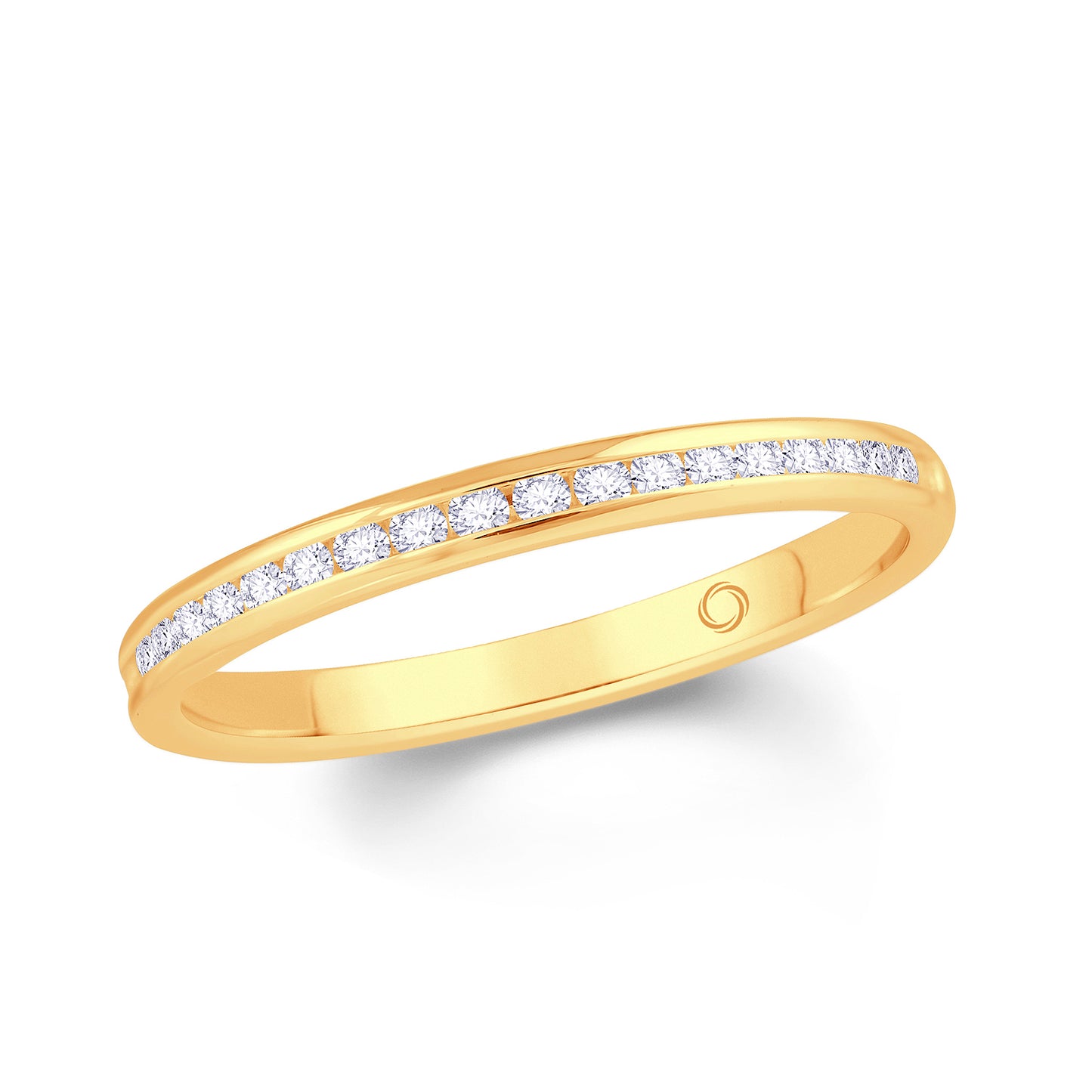 18ct Yellow Gold Brilliant Round Channel Set 2mm Diamond Ring 0.10ct Media 2 of 3