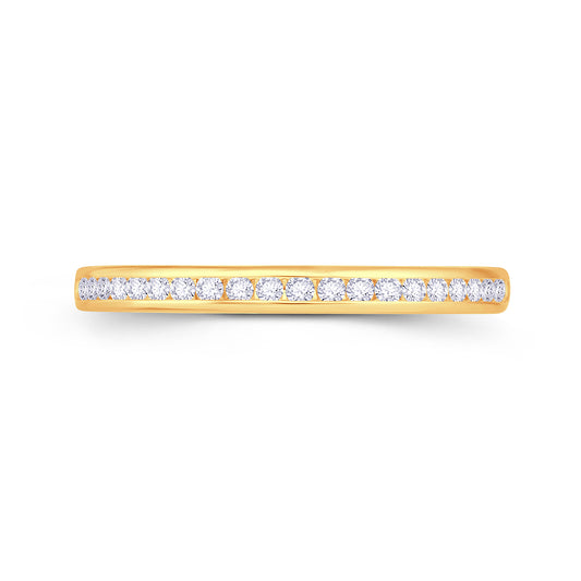 18ct Yellow Gold Brilliant Round Channel Set 2mm Diamond Ring 0.10ct Media 1 of 3