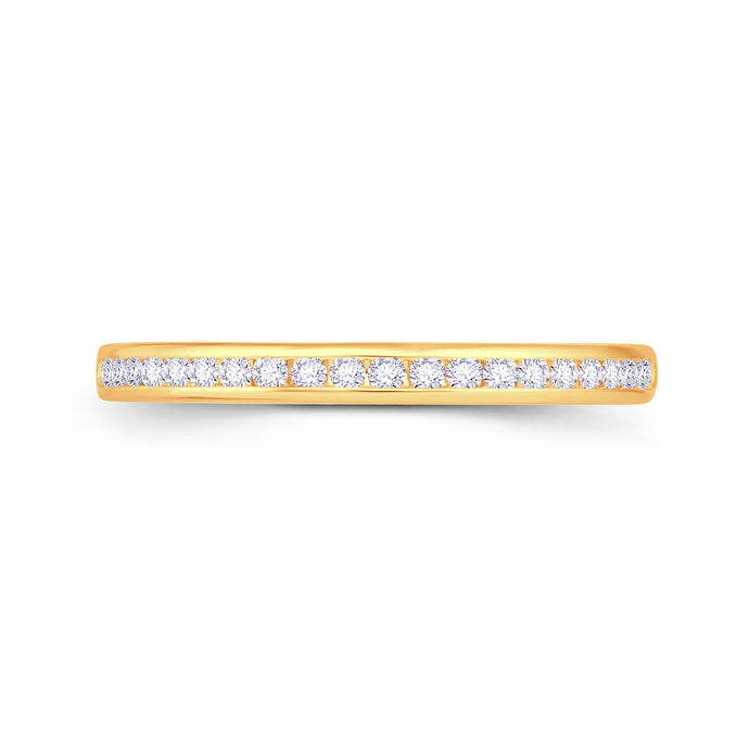 18ct Yellow Gold Brilliant Round Channel Set 2mm Diamond Ring 0.10ct Media 1 of 3