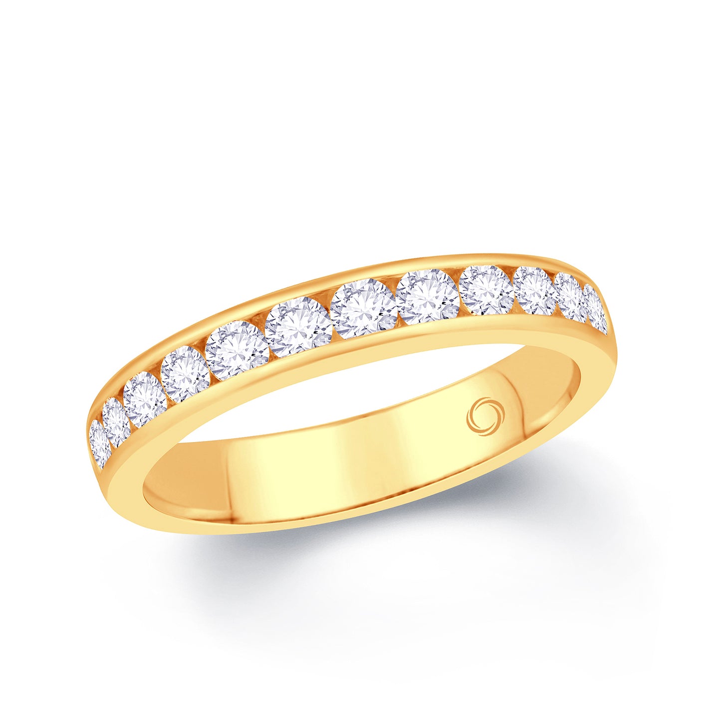18ct Yellow Gold Brilliant Round Channel Set 3.5mm Diamond Ring 0.65ct Media 3 of 3