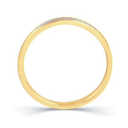 18ct Yellow Gold Offset Claw 2.5mm Princess Cut Diamond Ring 0.25ct