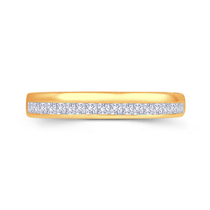 18ct Yellow Gold Offset Channel Set 3.5mm Princess Cut Diamond Ring 0.45ct
