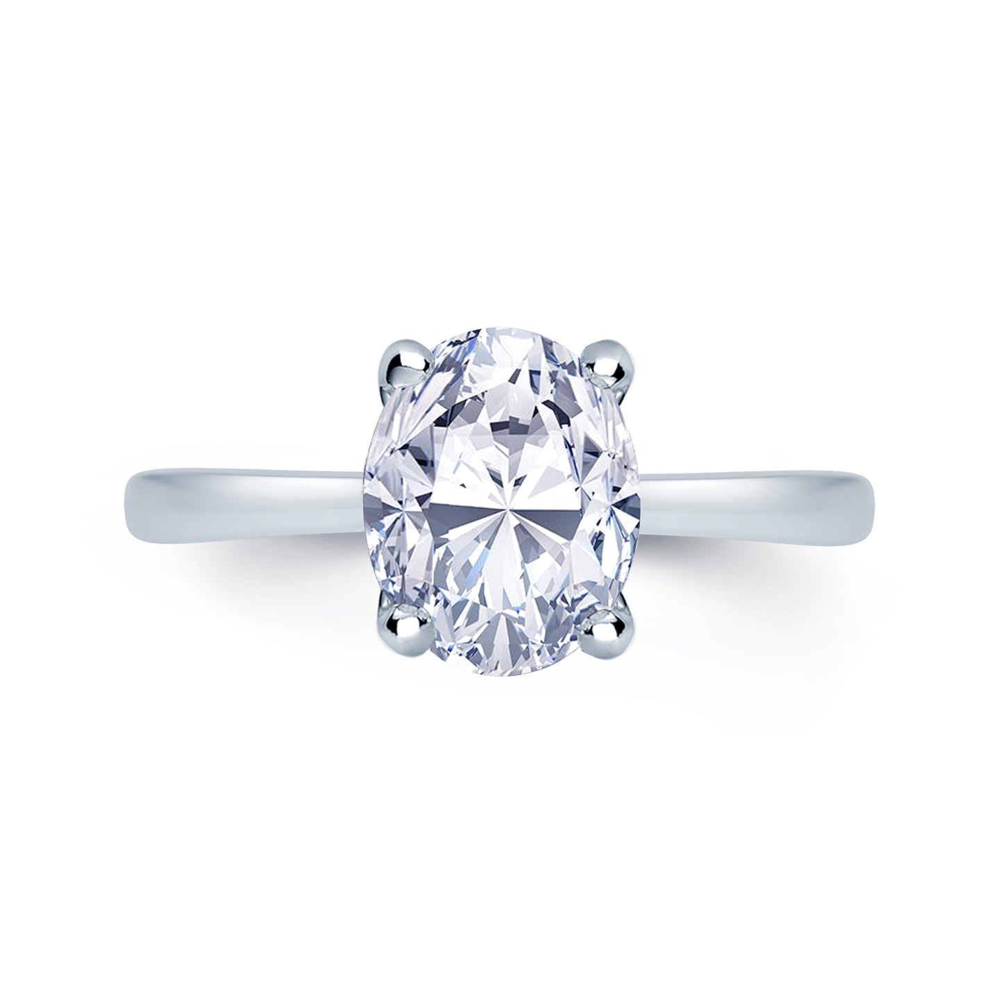 Laboratory Grown Diamond Oval Solitaire Platinum Band, 1.48ct