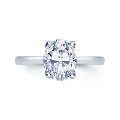 Laboratory Grown Diamond Oval Solitaire Platinum Band, 1.48ct