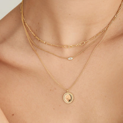 Ania Haie Yellow Gold Rope Disc Pendant Necklace