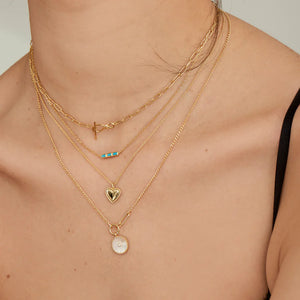 Ania Haie Yellow Gold Knot T-Bar Necklace