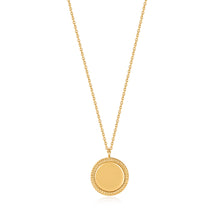 Load image into Gallery viewer, Ania Haie Yellow Gold Rope Disc Pendant Necklace
