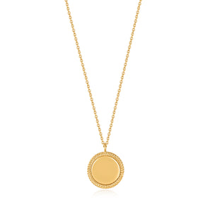 Ania Haie Yellow Gold Rope Disc Pendant Necklace