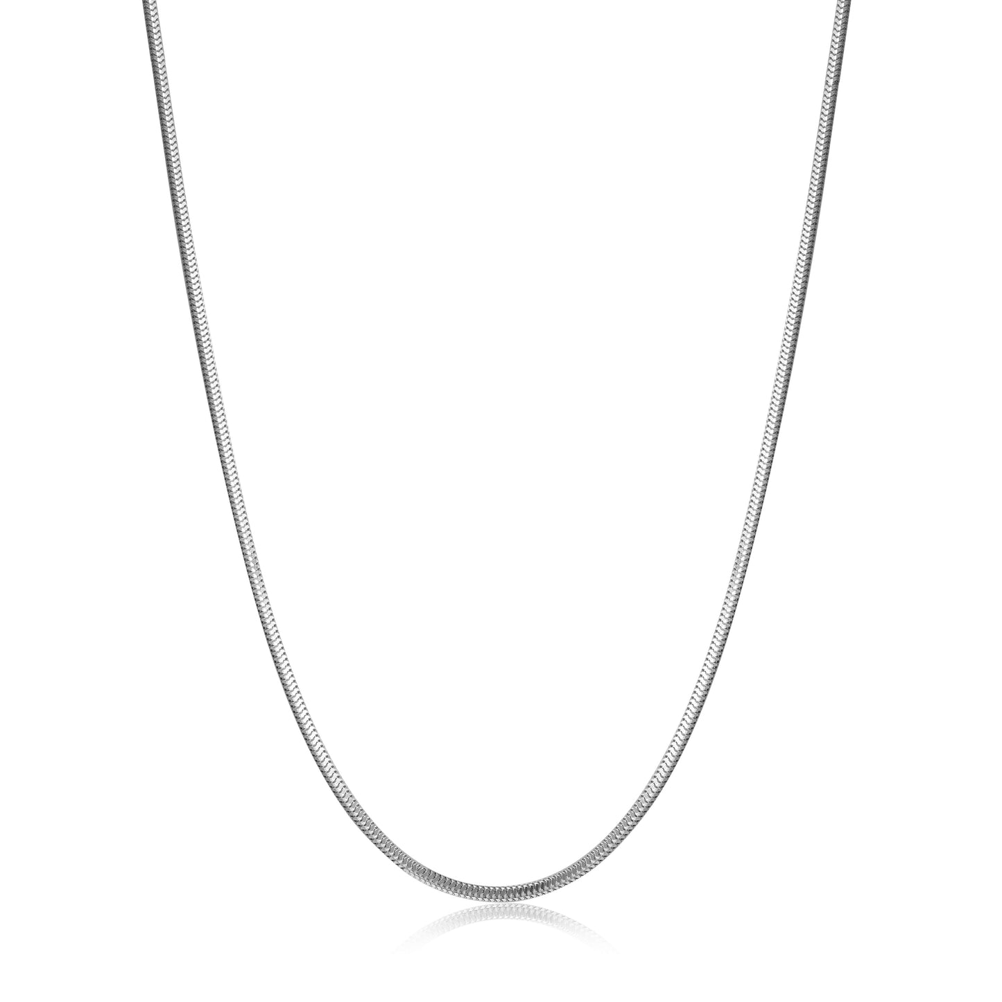 Ania Haie Rhodium Plated Silver Snake Chain Necklace