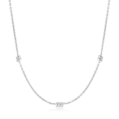 Ania Haie Rhodium Plated Silver Smooth Twist Necklace