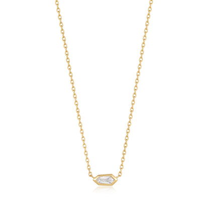 Ania Haie Yellow Gold Sparkle Emblem Necklace