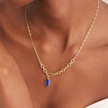 Load image into Gallery viewer, Ania Haie Yellow Gold Lapis Emblem Necklace