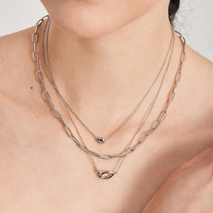 Ania Haie Rhodium Plated Silver Paper Link Necklace