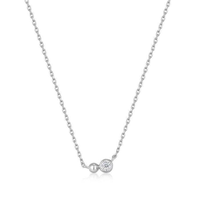 Ania Haie Rhodium Plated Silver & CZ Orb Necklace