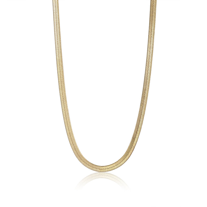 Ania Haie Yellow Gold Flat Snake Link Necklace