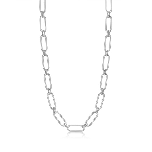 Ania Haie Rhodium Plated Silver Cable Chunky Necklace