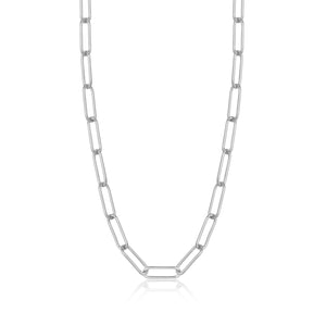 Ania Haie Rhodium Plated Silver Paper Link Necklace