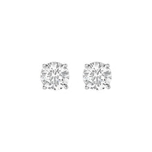 Load image into Gallery viewer, Sterling Silver 4mm Round Solitaire CZ Stud Earrings