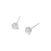 Load image into Gallery viewer, Sterling Silver 4mm Round Solitaire CZ Stud Earrings