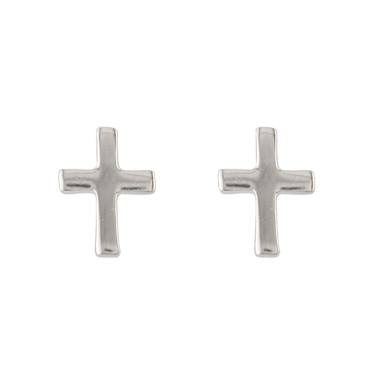 Sterling Silver 5mm Delicate Cross Earrings