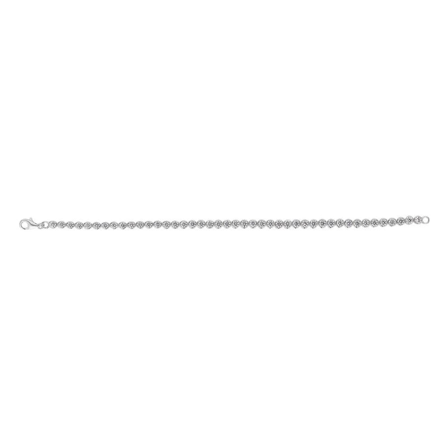 Sterling Silver Rub-Over CZ Line Bracelet