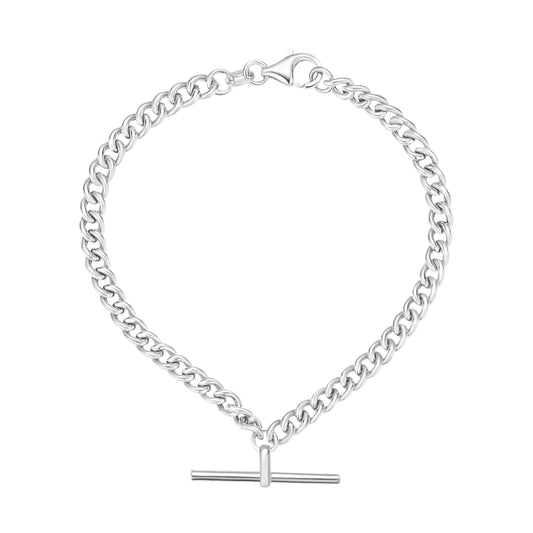 Sterling Silver Open Curb T-Bar Chain Media 1 of 1