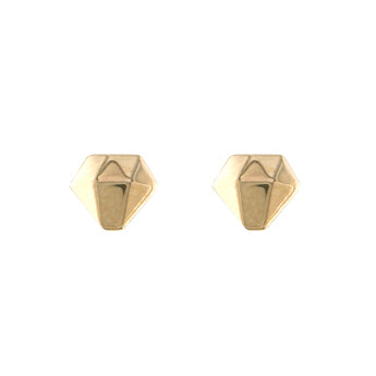 9ct Yellow Gold Diamond Shaped Stud Earrings