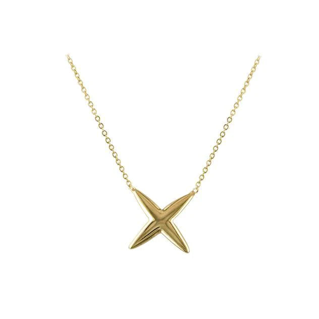 9ct Yellow Gold Simple Kiss Necklace