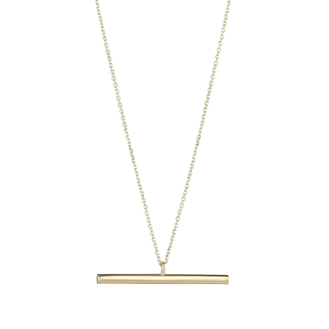 9ct Yellow Gold Contemporary T-Bar Necklace