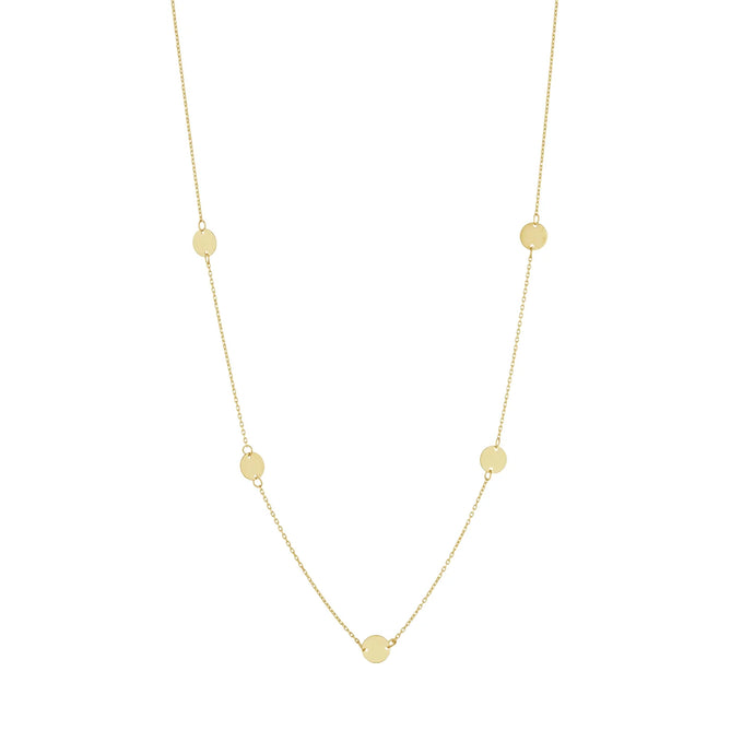 9ct Yellow Gold Five Disc Contemporary Necklace