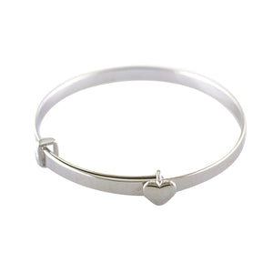 Sterling Silver Heart Baby Bangle