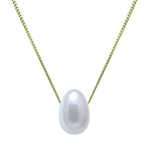 9ct Yellow Gold 9mm Pear Shaped Culture Pearl Necklace