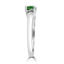 Load image into Gallery viewer, 18ct White Gold Green Garnet &amp; Diamond Tapered Ring