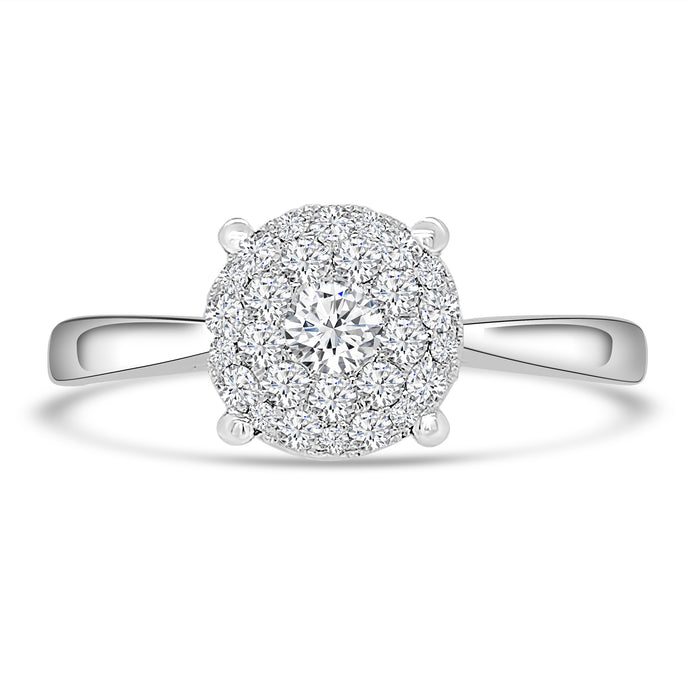 18ct White Gold Round Cluster Ring 0.40ct