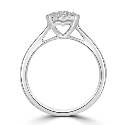 18ct White Gold Round Cluster Ring 0.40ct