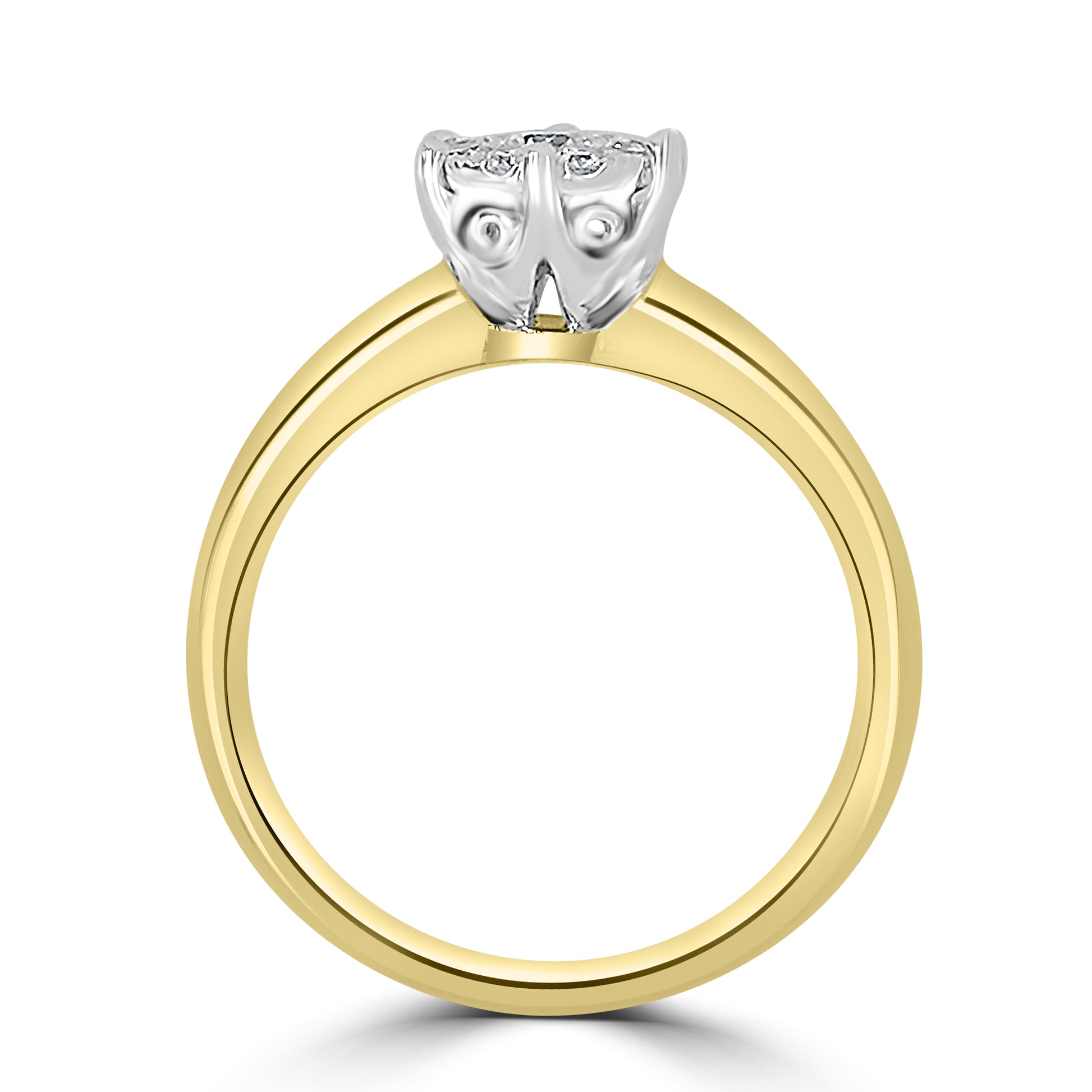 18ct Yellow Gold Round Illusion Solitaire Ring 0.41ct