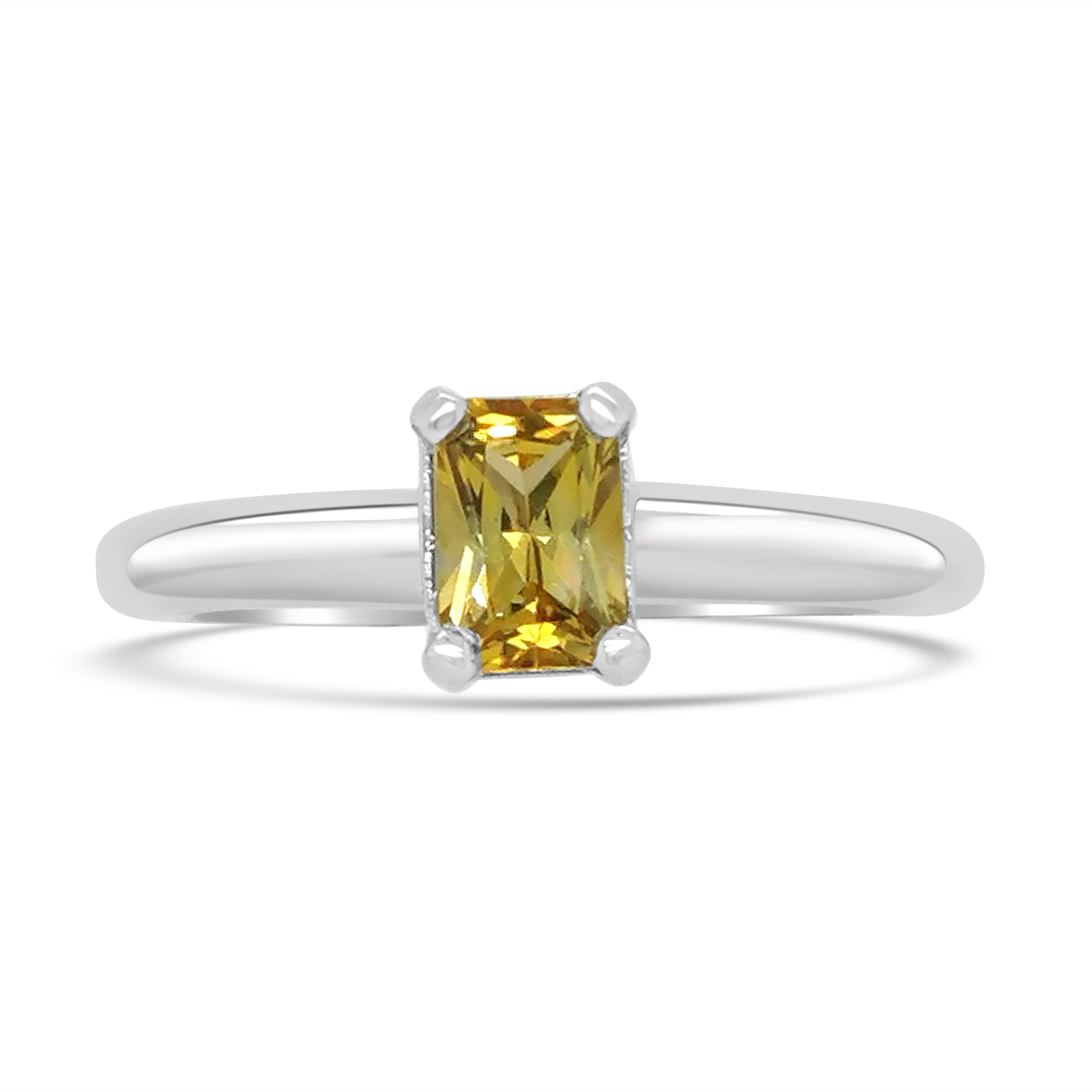 Yellow sapphire emerald hot sale cut ring