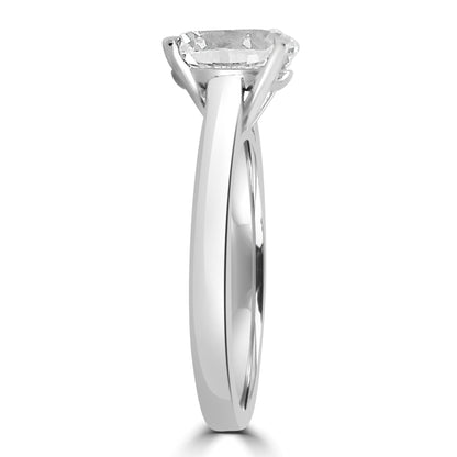 Sterling Silver Solitaire Oval CZ Ring