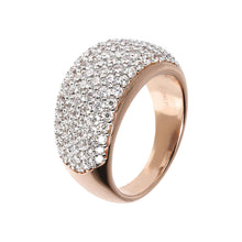Load image into Gallery viewer, Bronzallure Pavé Seven Row CZ Rose Gold Plated Ring