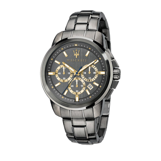 Maserati 44mm Successo Grey & Yellow Gold Toned Chronograph Link Watch