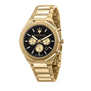 Maserati 45mm Stile Chronograph Gold Toned Steel Link Watch