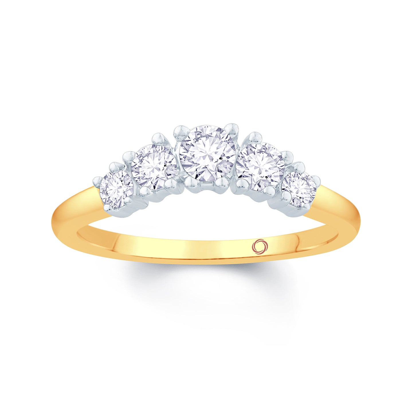 18ct Yellow Gold Graduating Brilliant Round Diamond Wedding Ring 0.45ct