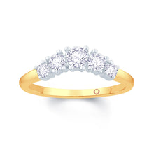 Load image into Gallery viewer, 18ct Yellow Gold Graduating Brilliant Round Diamond Wedding Ring 0.45ct